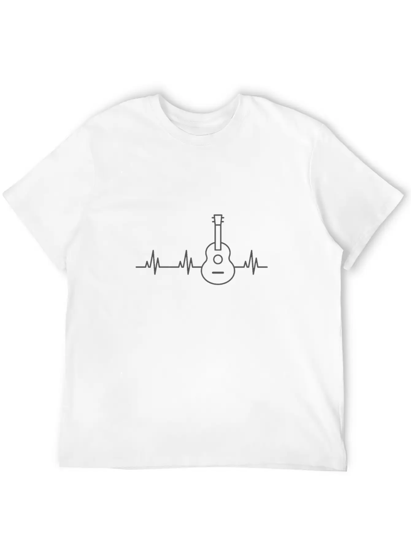 Acoustic Guitar Heartbeat Shirt Unisex Casual T-Shirt ¨C Clean Design For Daily Comfort
