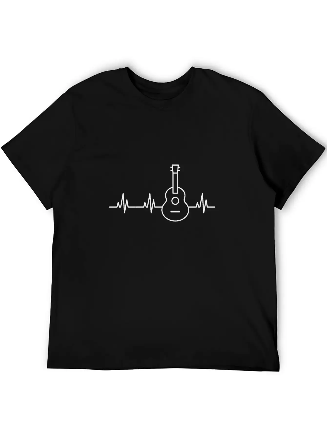 Acoustic Guitar Heartbeat Shirt Unisex Casual T-Shirt ¨C Clean Design For Daily Comfort