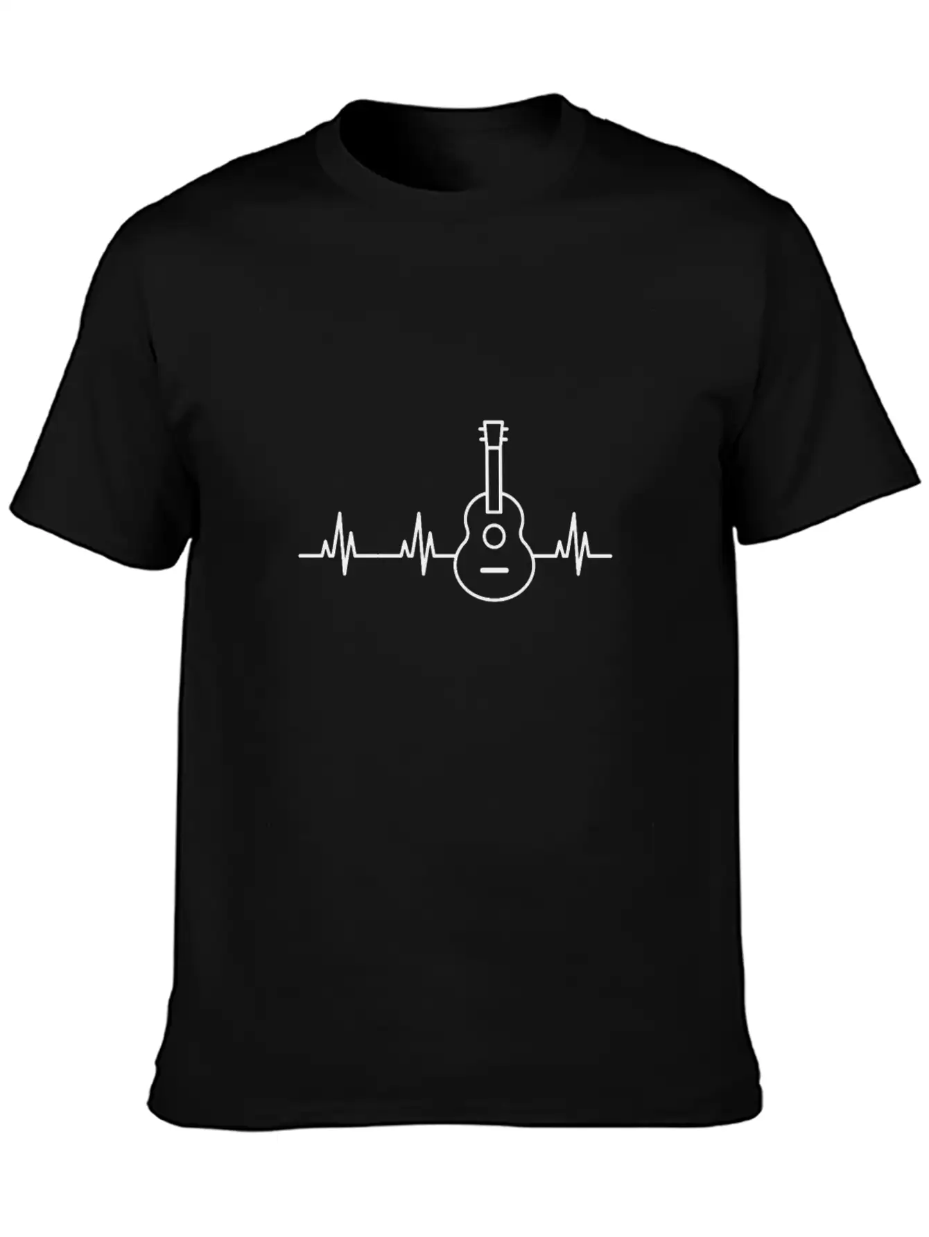 Acoustic Guitar Heartbeat Shirt Unisex Casual T-Shirt ¨C Clean Design For Daily Comfort