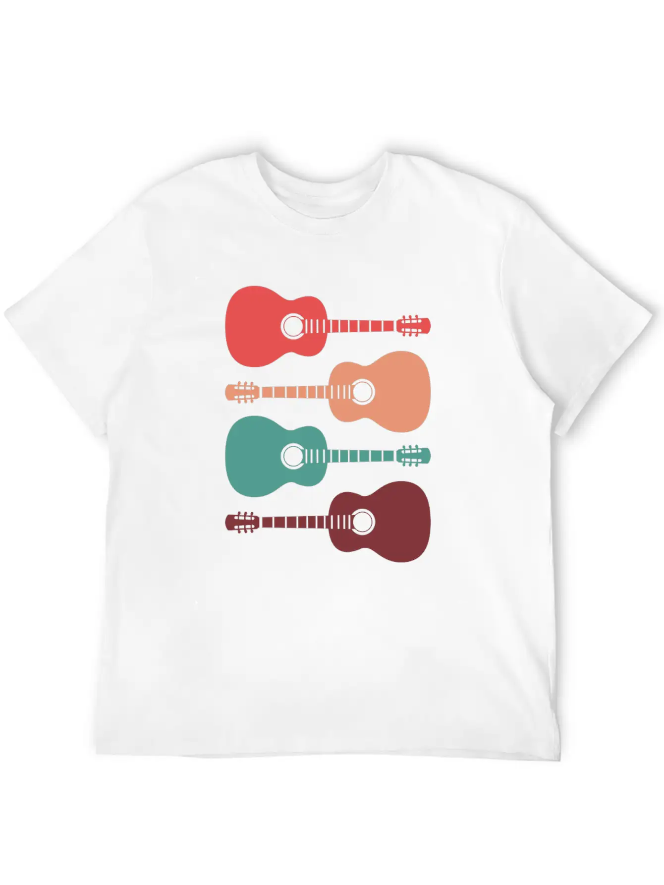 Acoustic Guitars Retro Vintage Unisex Casual T-Shirt ¨C Clean Design For Daily Comfort