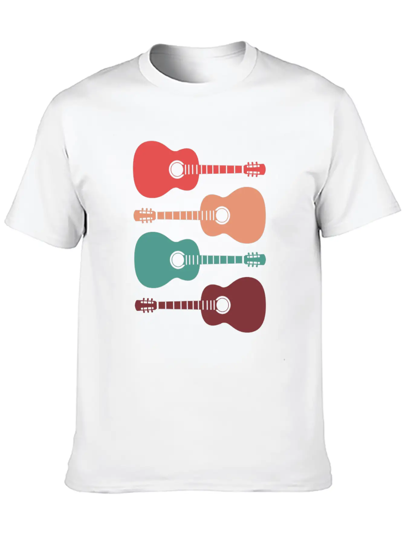 Acoustic Guitars Retro Vintage Unisex Casual T-Shirt ¨C Clean Design For Daily Comfort