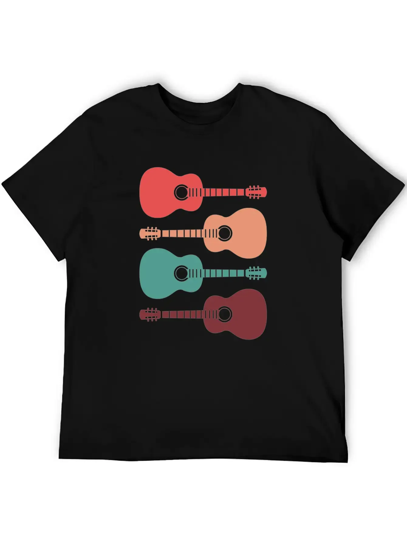 Acoustic Guitars Retro Vintage Unisex Casual T-Shirt ¨C Clean Design For Daily Comfort