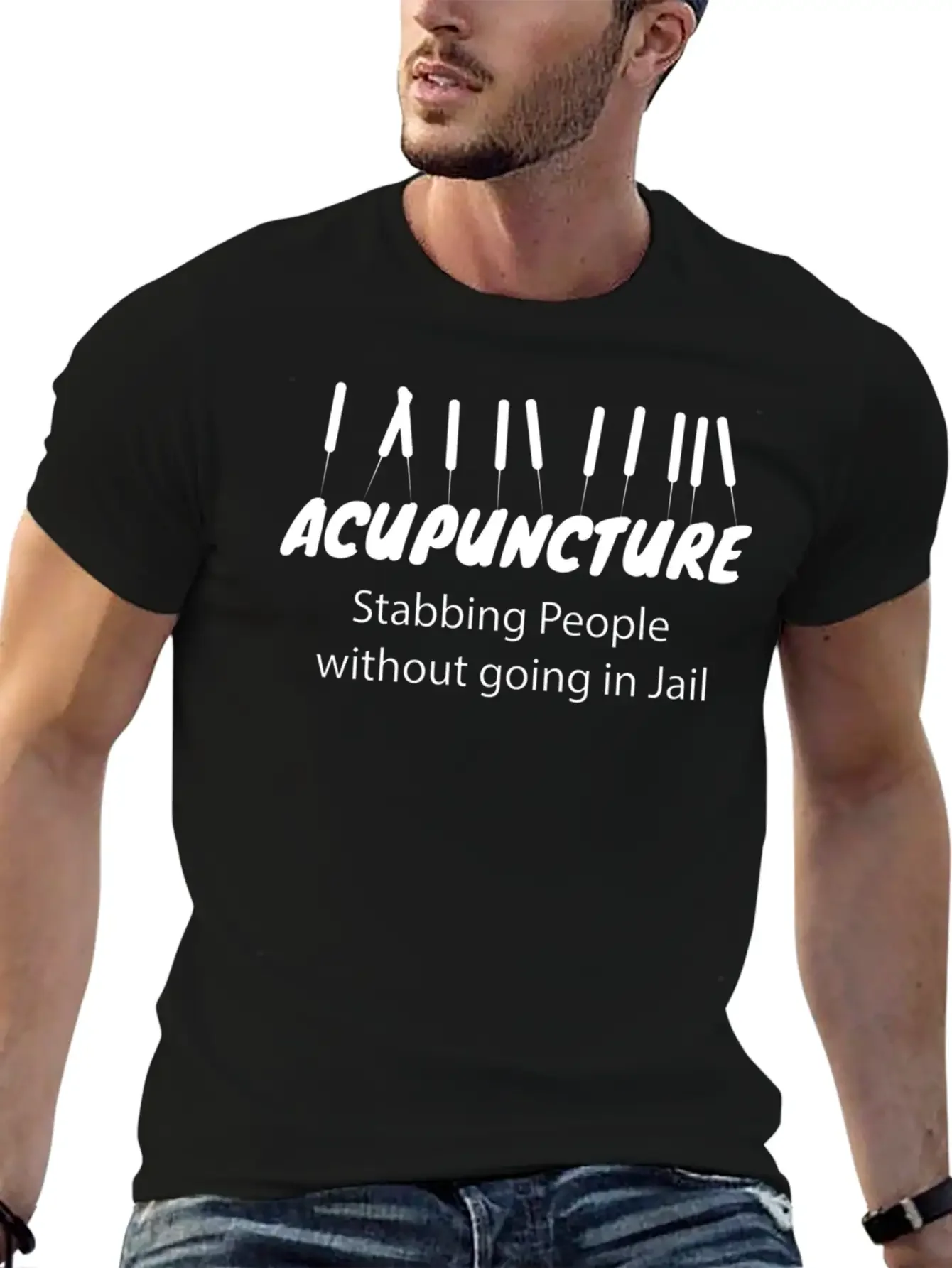 Acupuncture Needle Traditional Chinese Medicine Essential Cotton Tee For Daily Outfits ¨C Unisex Style