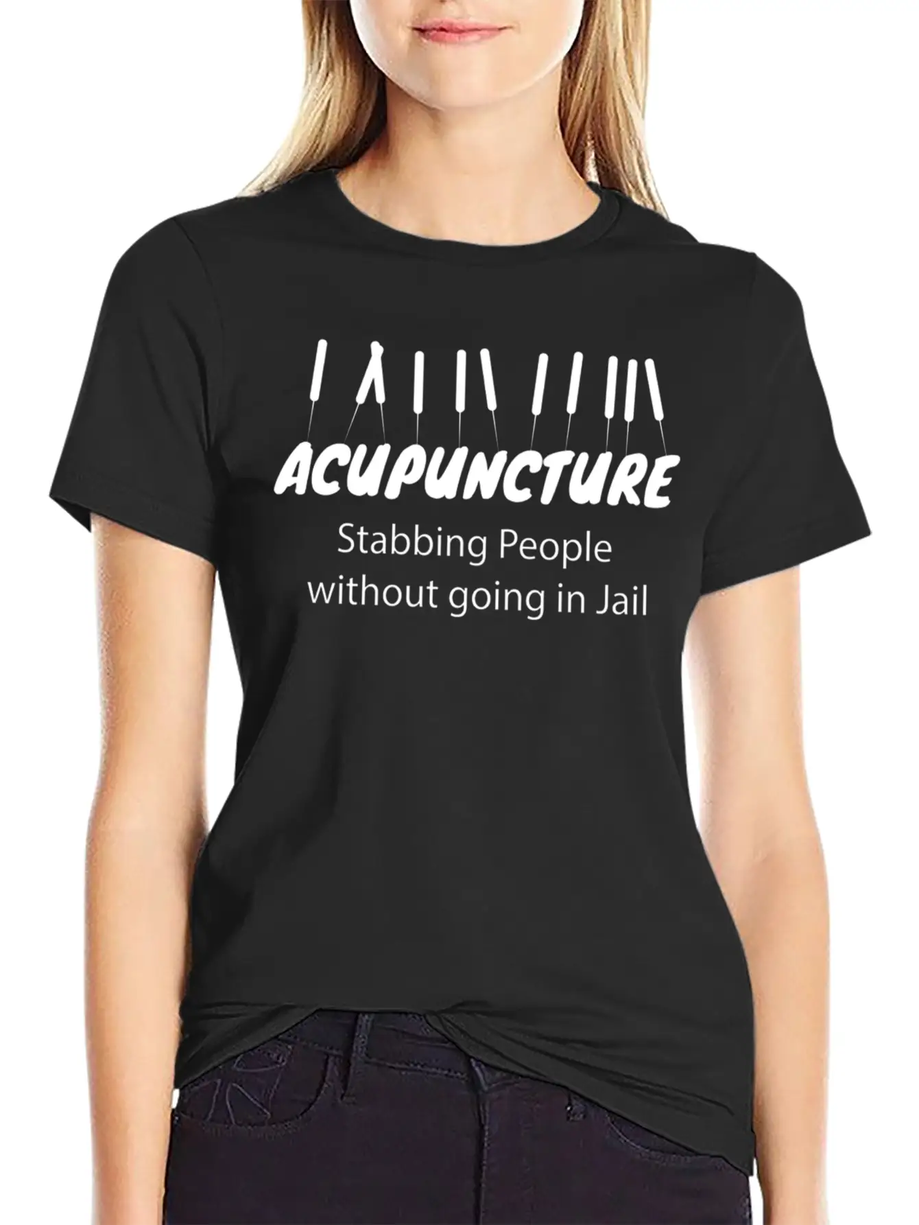 Acupuncture Needle Traditional Chinese Medicine Essential Cotton Tee For Daily Outfits ¨C Unisex Style