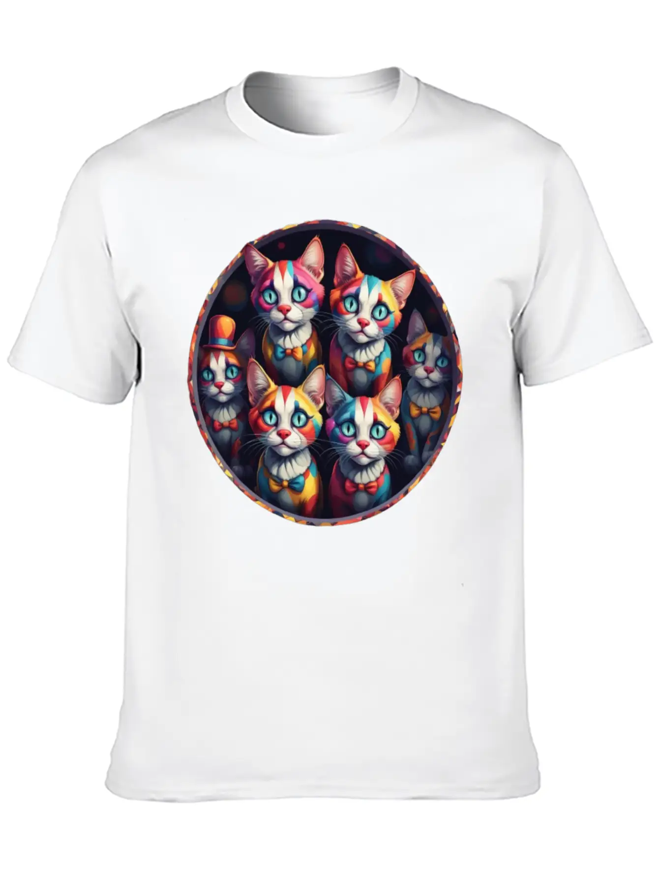 Adorable Sad Clown Cats Soft Cotton Short Sleeve Tee ¨C Unisex Wardrobe Staple