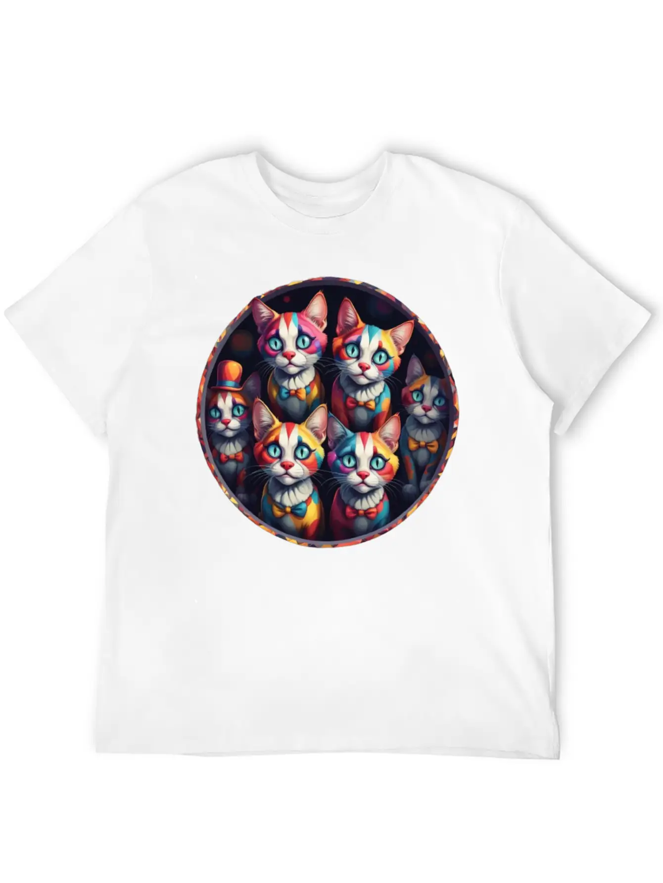 Adorable Sad Clown Cats Soft Cotton Short Sleeve Tee ¨C Unisex Wardrobe Staple