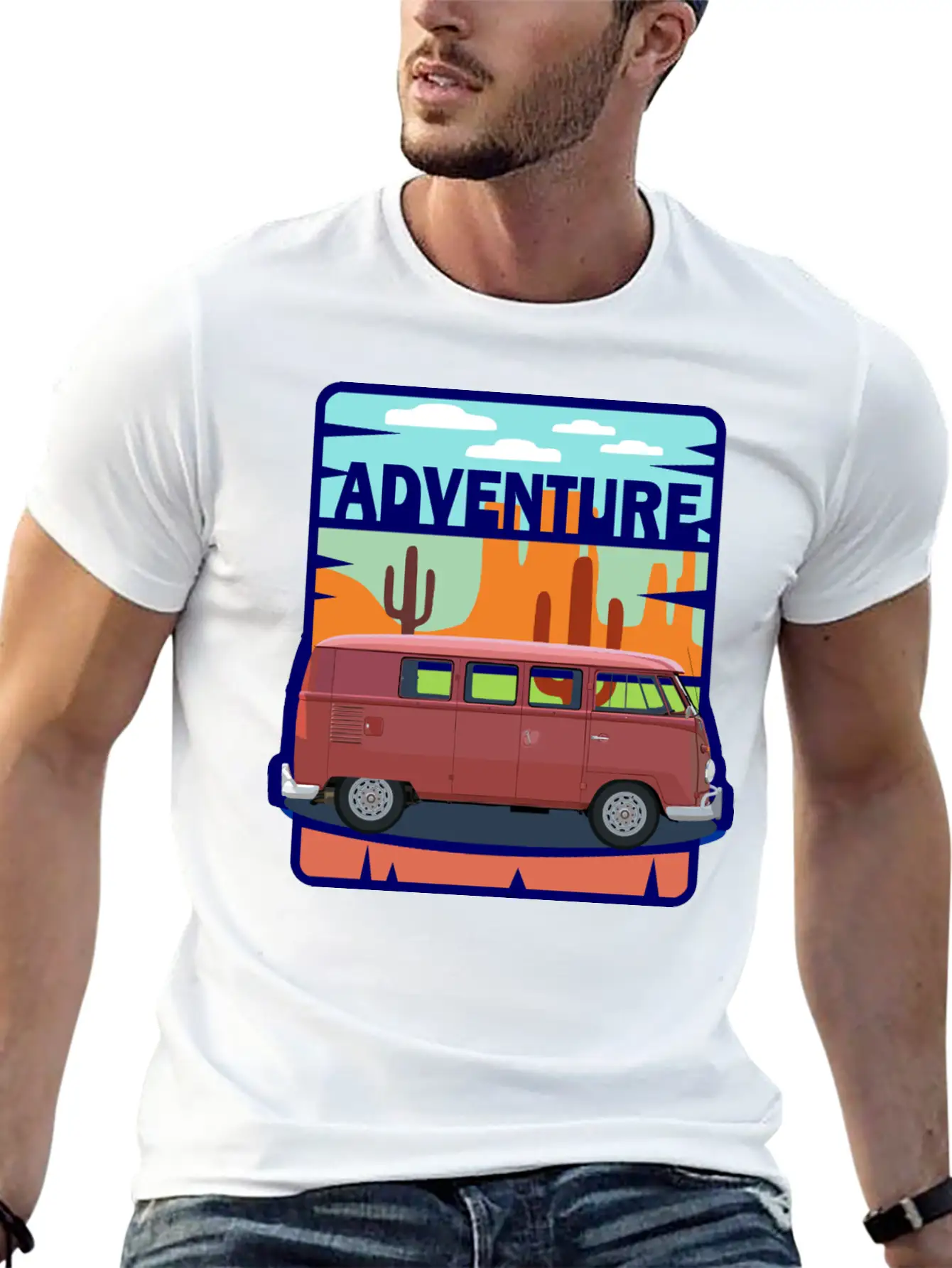 Adventure Van In The Desert In Pastel Colors Soft Cotton Short Sleeve Tee ¨C Unisex Wardrobe Staple