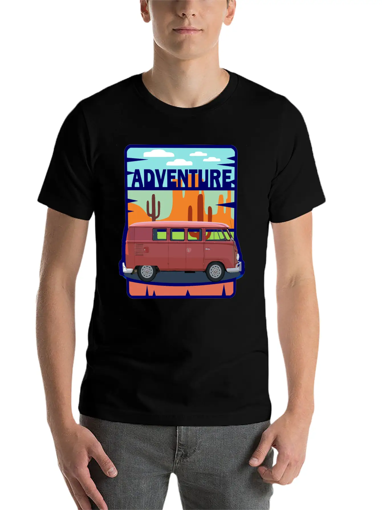 Adventure Van In The Desert In Pastel Colors Soft Cotton Short Sleeve Tee ¨C Unisex Wardrobe Staple