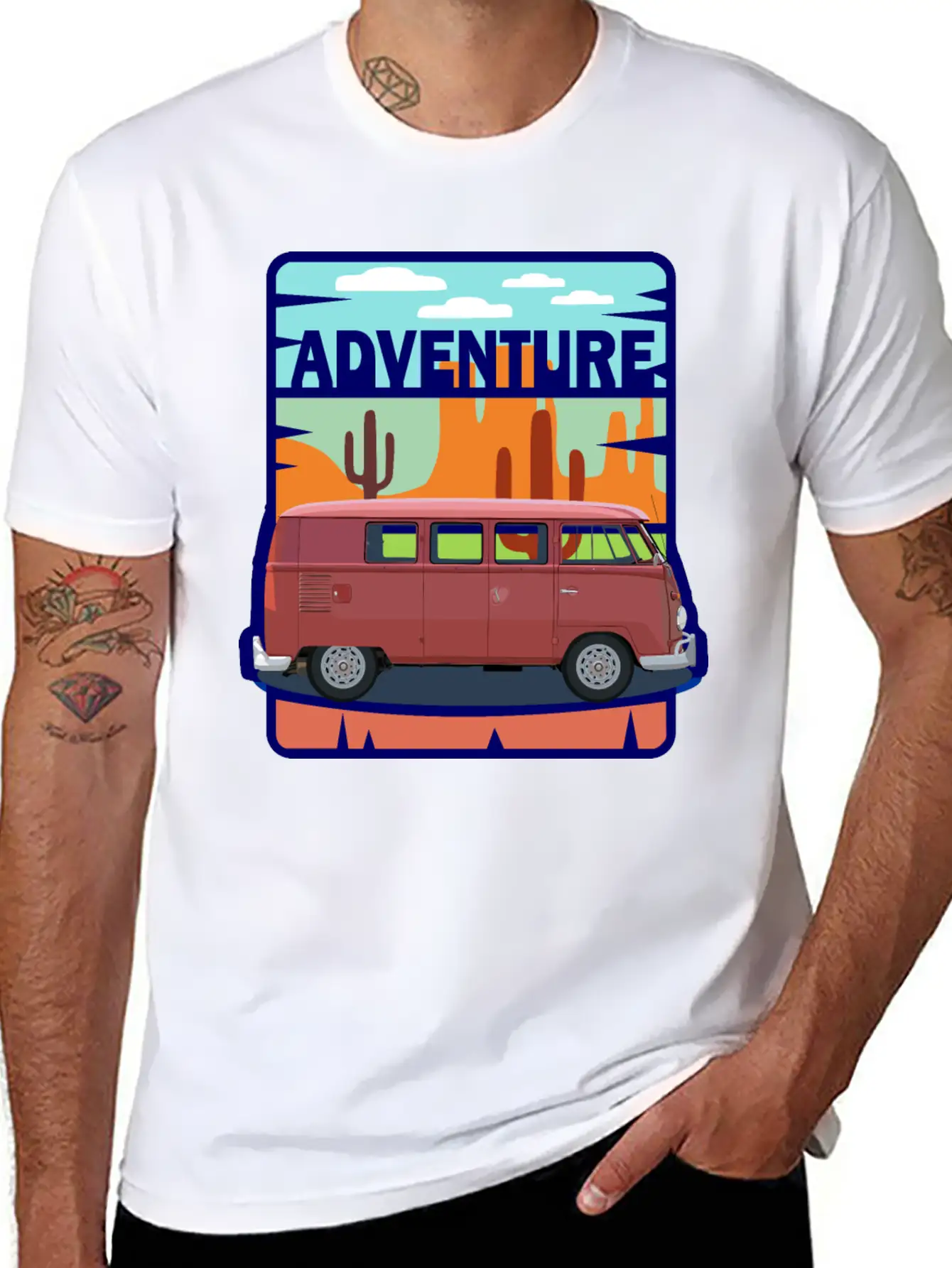 Adventure Van In The Desert In Pastel Colors Soft Cotton Short Sleeve Tee ¨C Unisex Wardrobe Staple