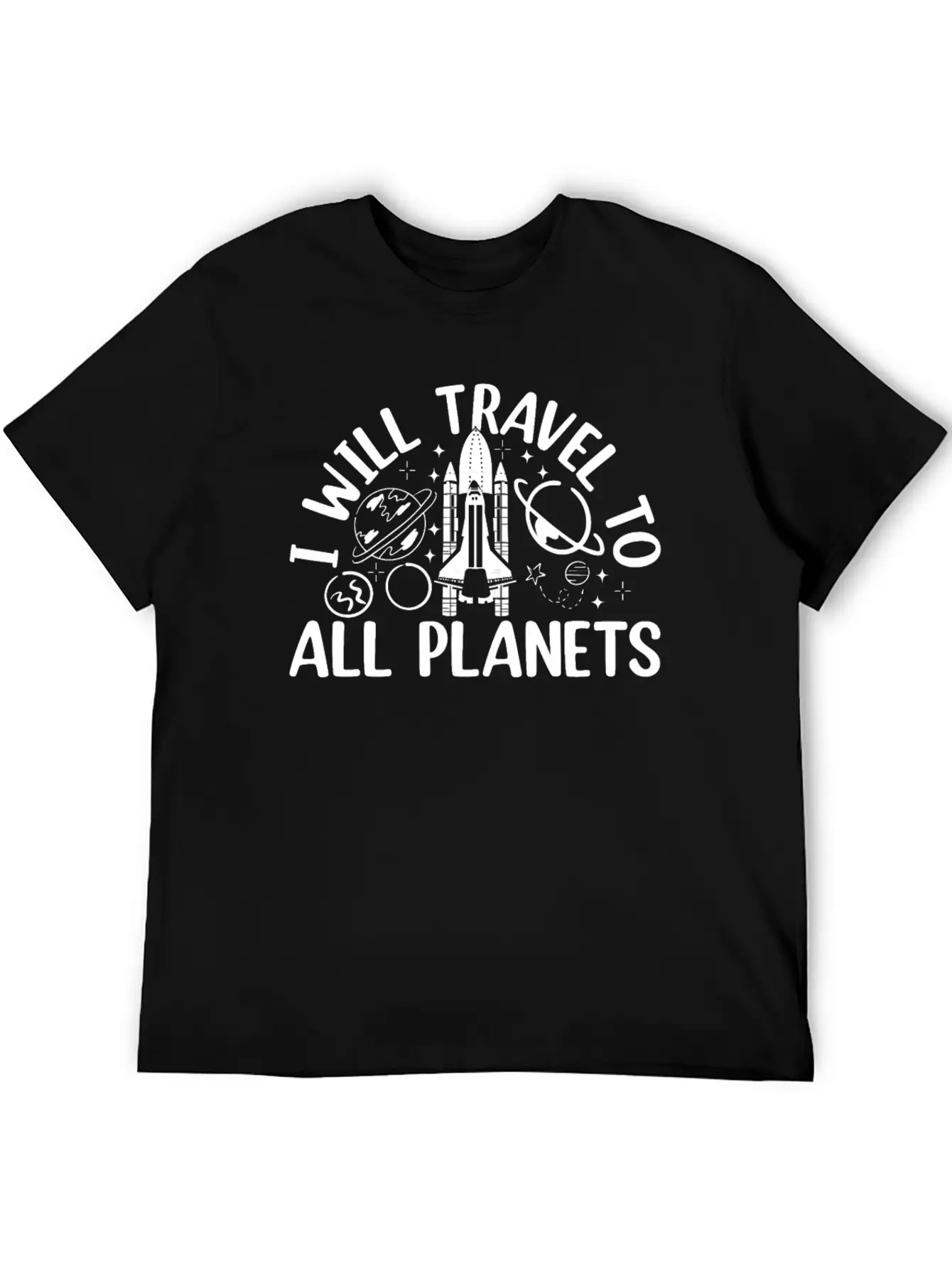 Aerospace Space Travel - I Will Travel To All Plan Basic Graphic T-Shirt ¨C Daily Comfort In Soft Cotton