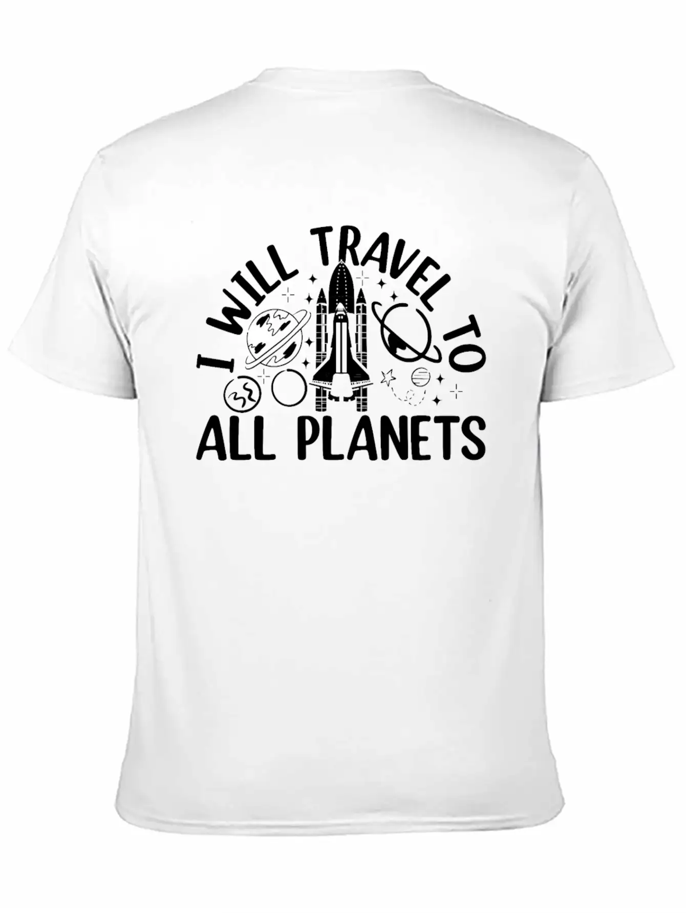 Aerospace Space Travel - I Will Travel To All Plan Basic Graphic T-Shirt ¨C Daily Comfort In Soft Cotton