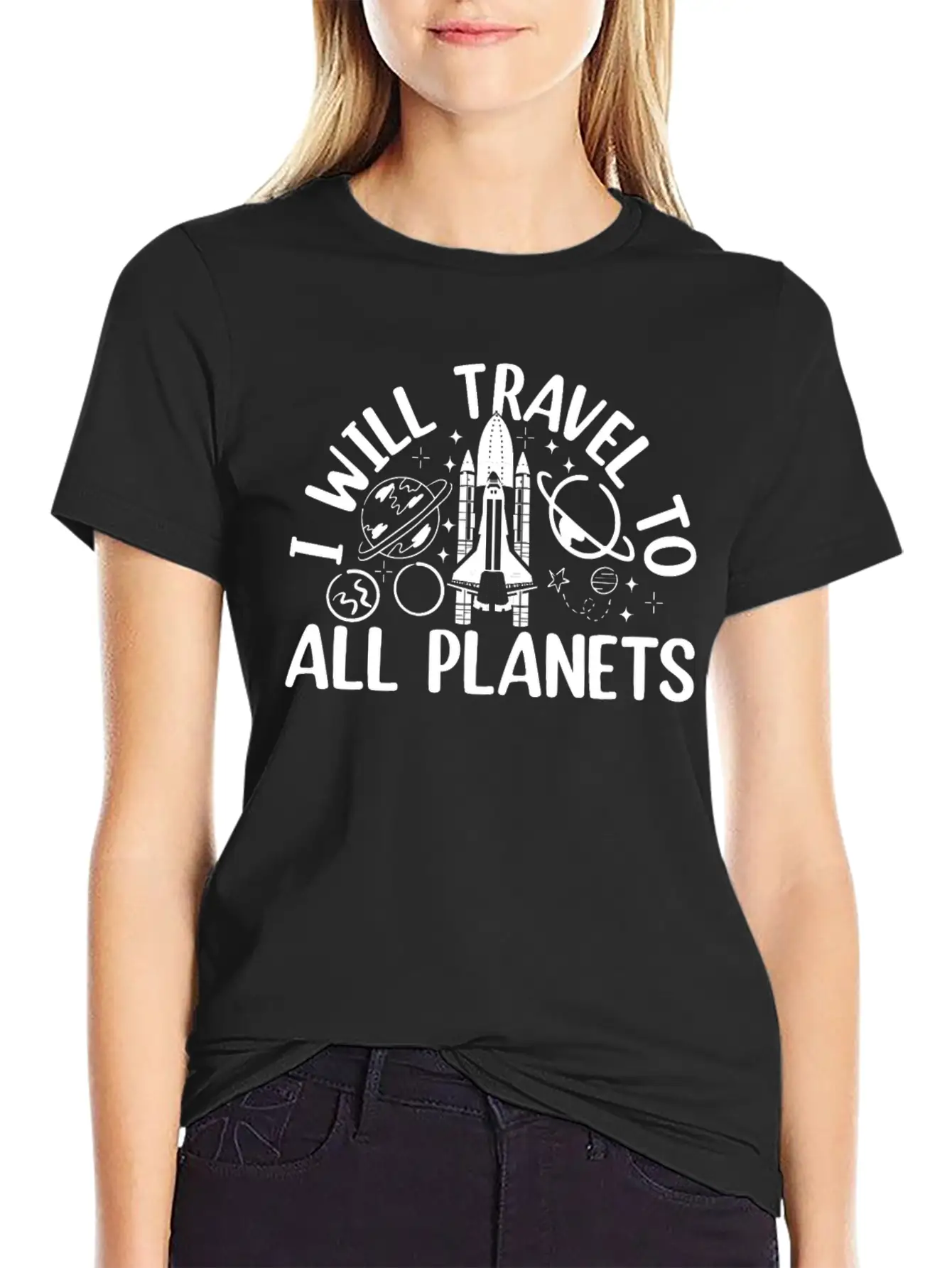 Aerospace Space Travel - I Will Travel To All Plan Basic Graphic T-Shirt ¨C Daily Comfort In Soft Cotton