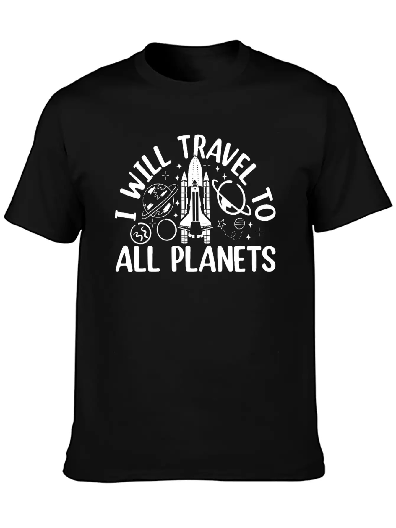 Aerospace Space Travel - I Will Travel To All Plan Basic Graphic T-Shirt ¨C Daily Comfort In Soft Cotton