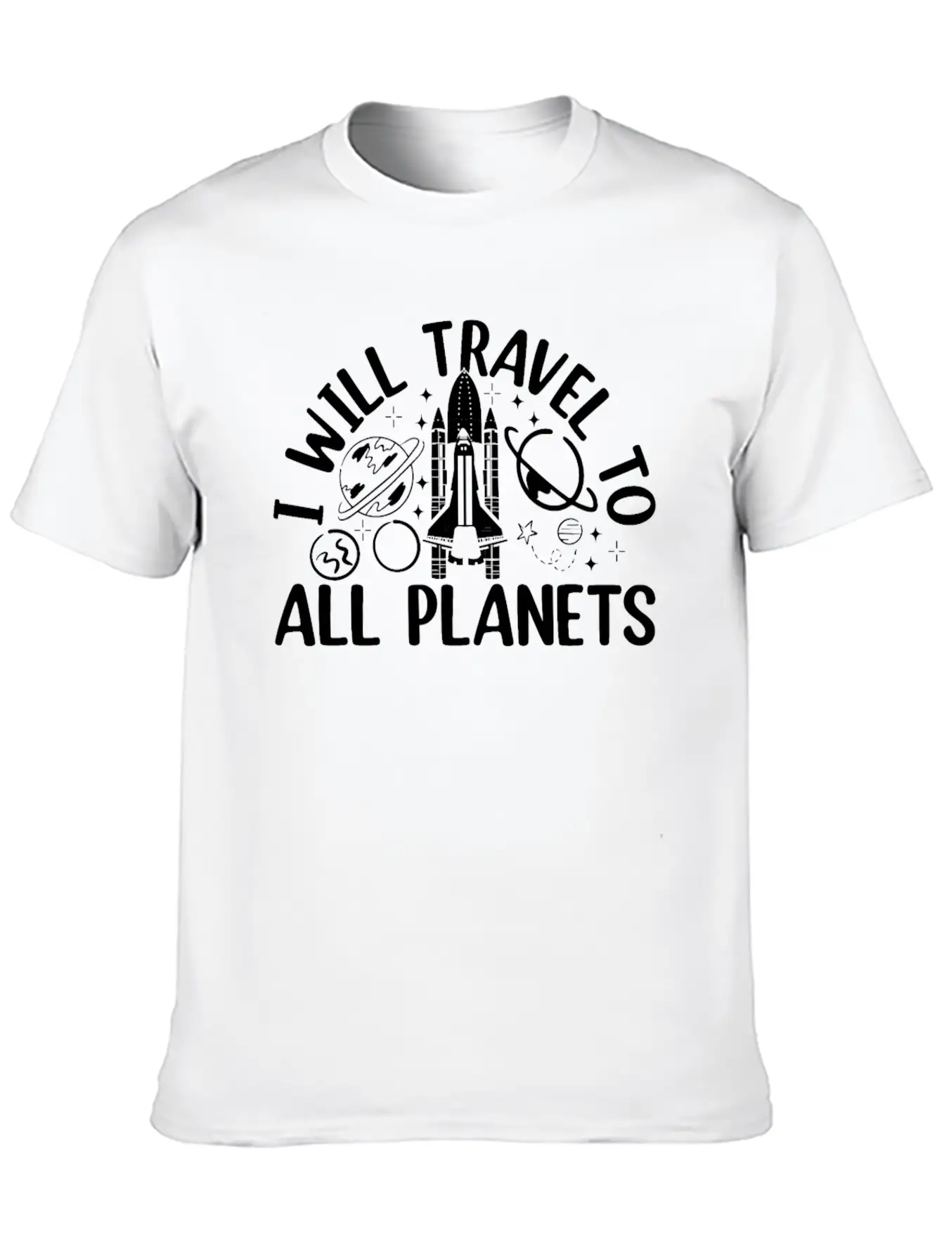 Aerospace Space Travel - I Will Travel To All Plan Basic Graphic T-Shirt ¨C Daily Comfort In Soft Cotton