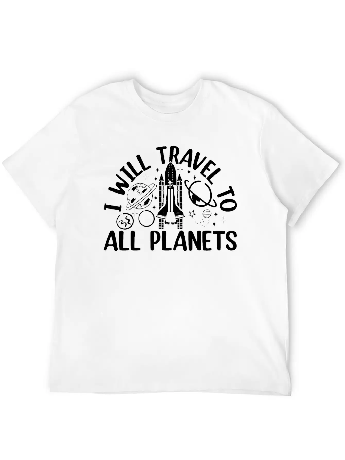 Aerospace Space Travel - I Will Travel To All Plan Basic Graphic T-Shirt ¨C Daily Comfort In Soft Cotton