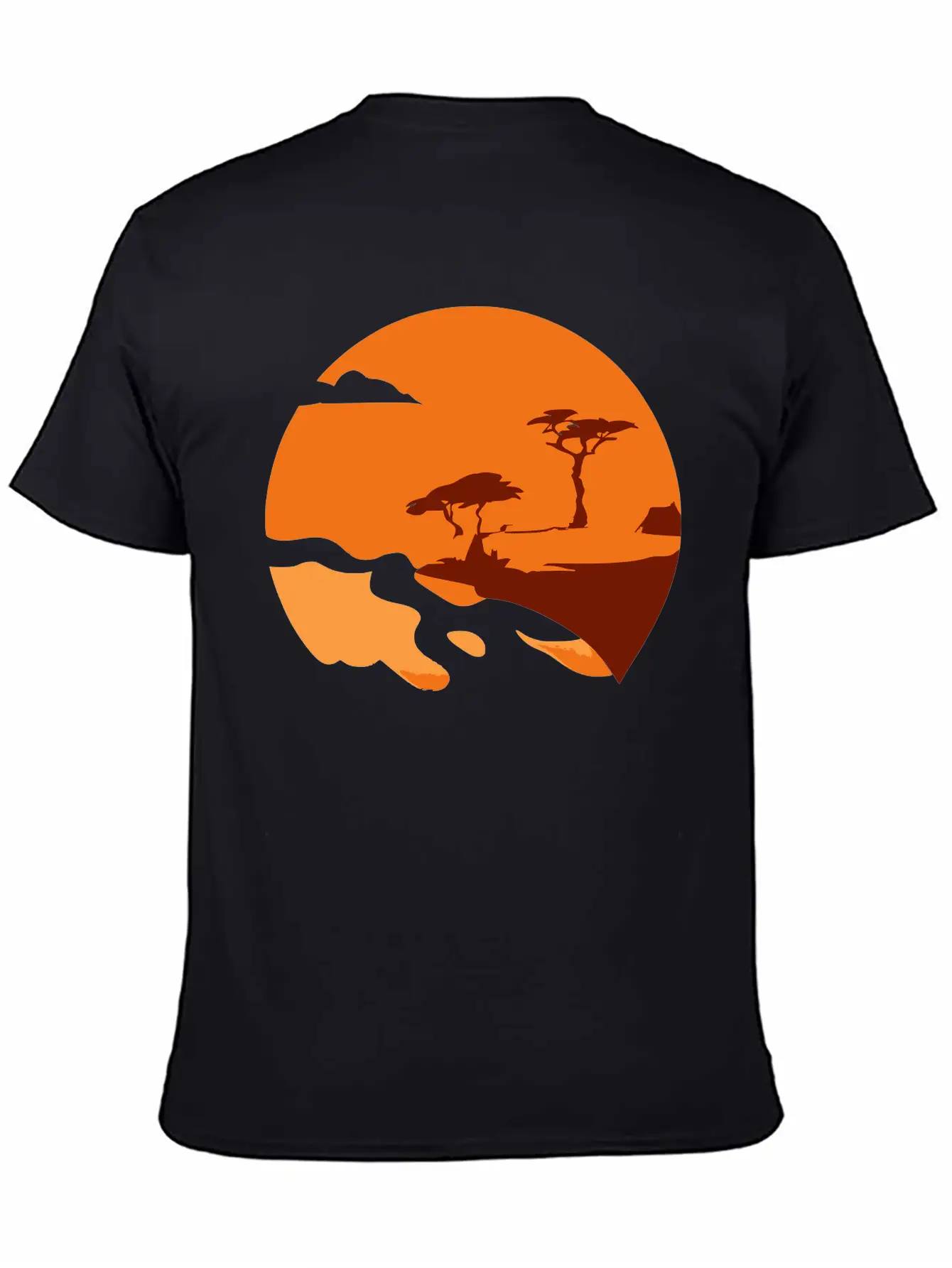 African Landscape Vector Essential Cotton Tee For Daily Outfits ¨C Unisex Style