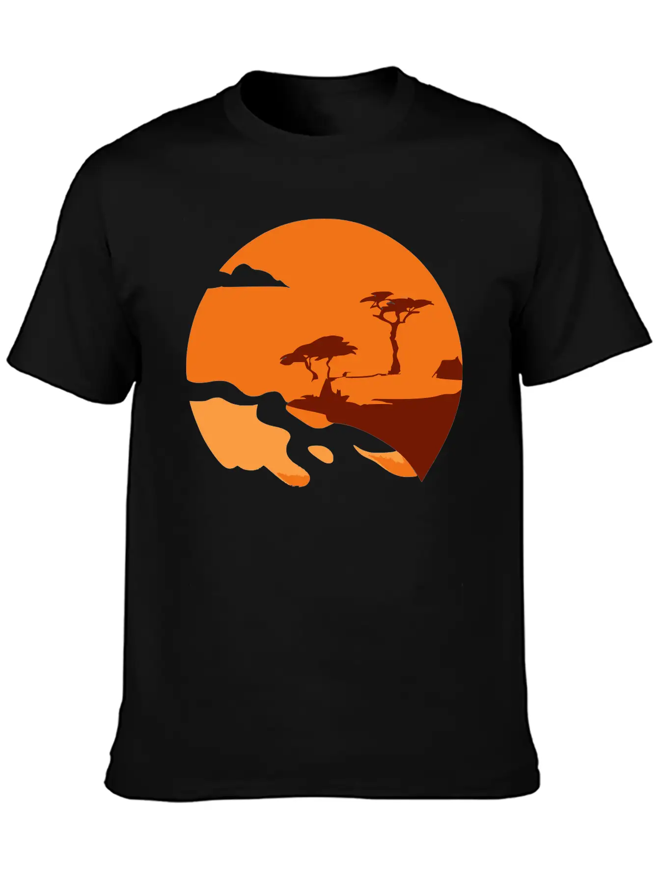 African Landscape Vector Essential Cotton Tee For Daily Outfits ¨C Unisex Style