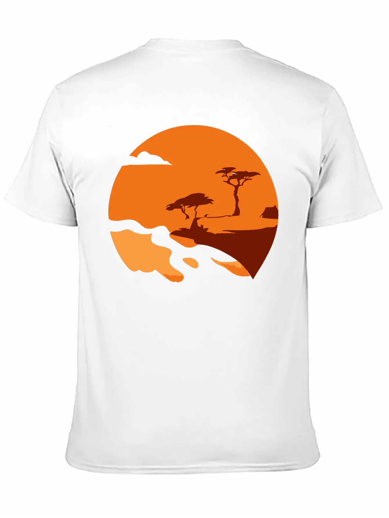 African Landscape Vector Essential Cotton Tee For Daily Outfits ¨C Unisex Style