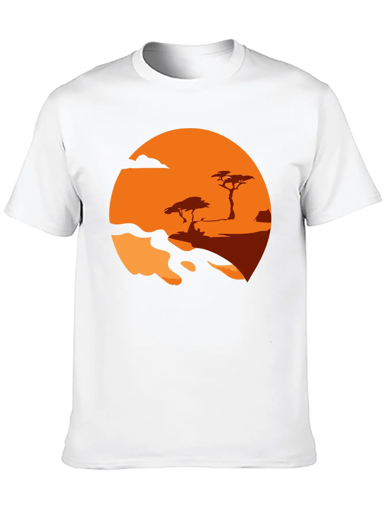 African Landscape Vector Essential Cotton Tee For Daily Outfits ¨C Unisex Style