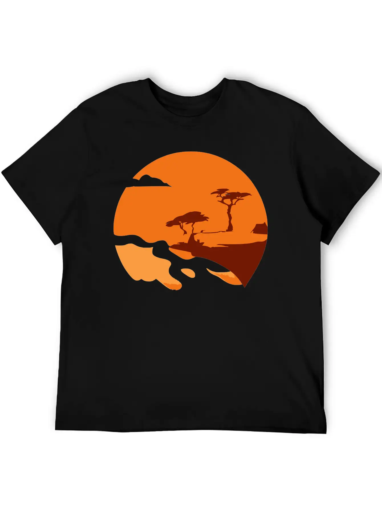 African Landscape Vector Essential Cotton Tee For Daily Outfits ¨C Unisex Style