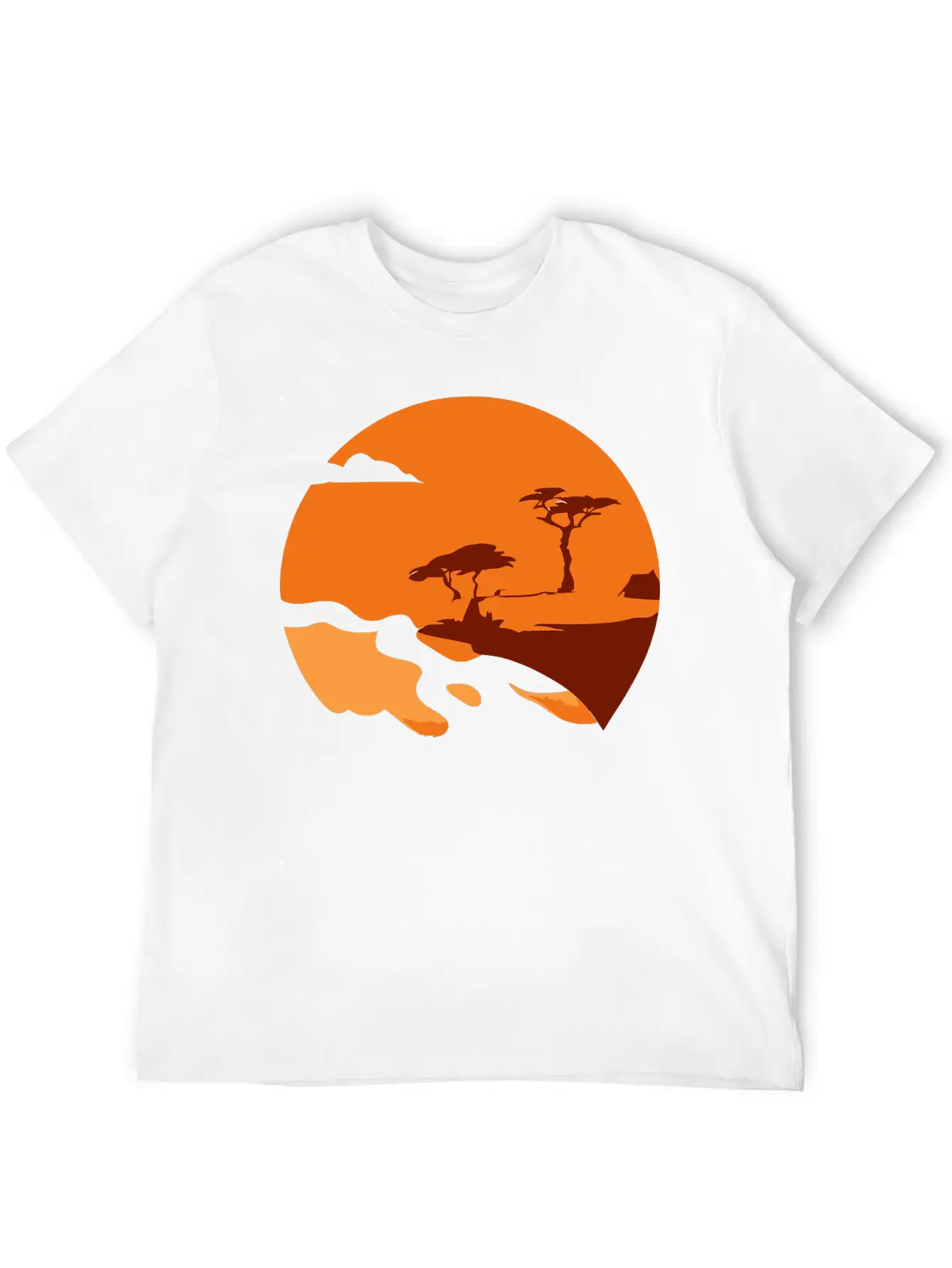African Landscape Vector Essential Cotton Tee For Daily Outfits ¨C Unisex Style