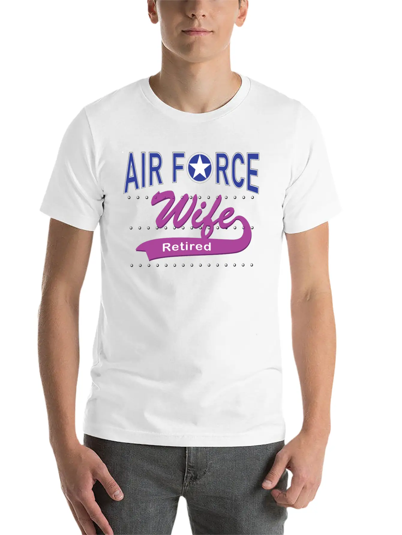 Air Force Wife Retired Basic Graphic T-Shirt ¨C Daily Comfort In Soft Cotton