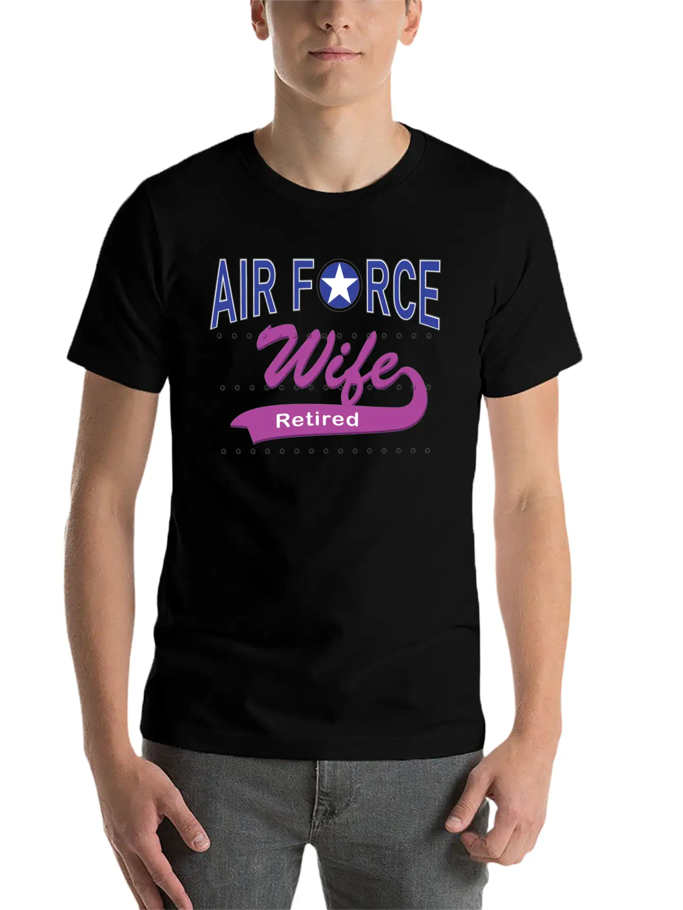 Air Force Wife Retired Basic Graphic T-Shirt ¨C Daily Comfort In Soft Cotton