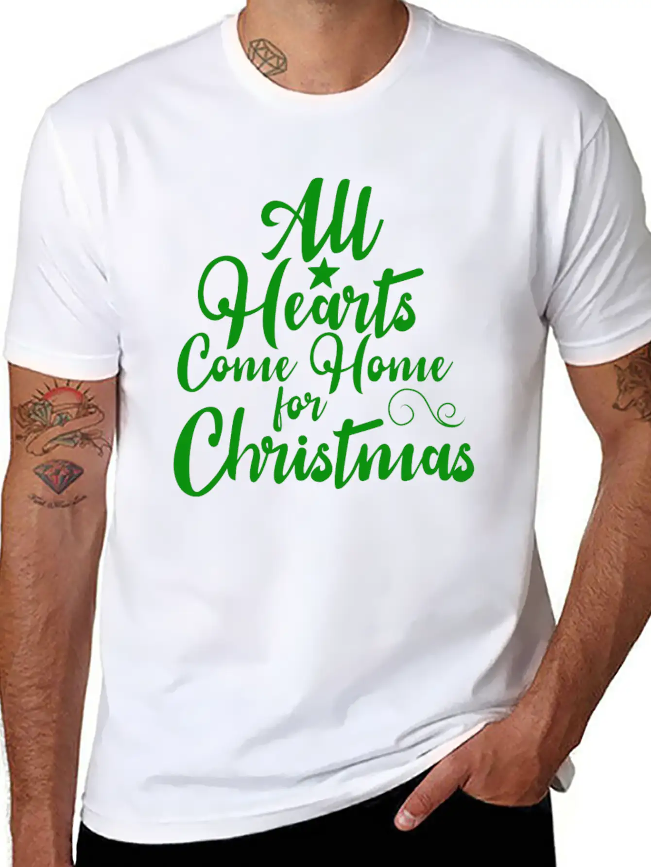 All Hearts Come Home For Christmas Funny Design Soft Cotton Short Sleeve Tee ¨C Unisex Wardrobe Staple