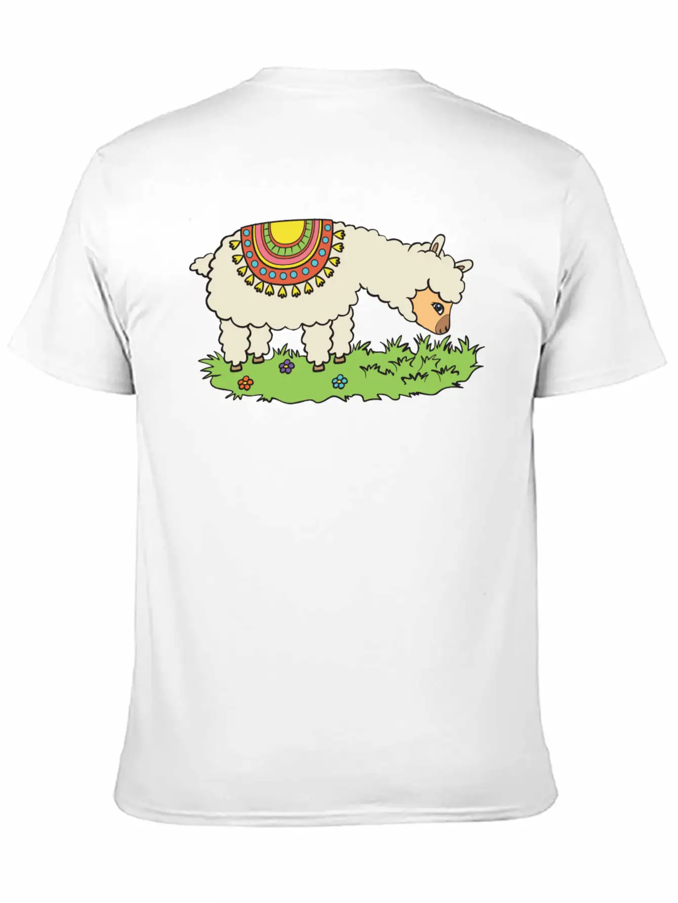 Alpaca Eats Grass On A Meadow Basic Graphic T-Shirt ¨C Daily Comfort In Soft Cotton