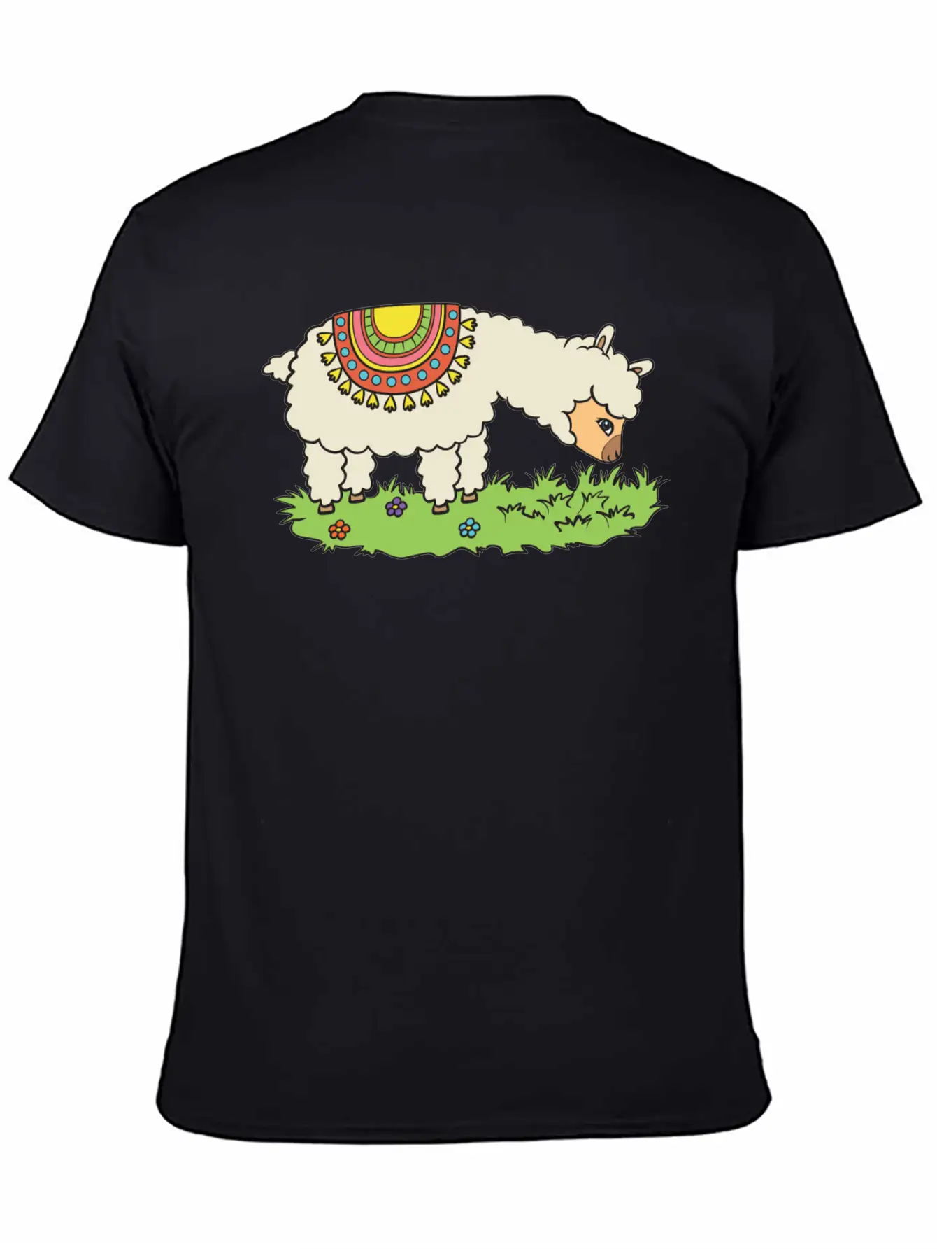 Alpaca Eats Grass On A Meadow Basic Graphic T-Shirt ¨C Daily Comfort In Soft Cotton