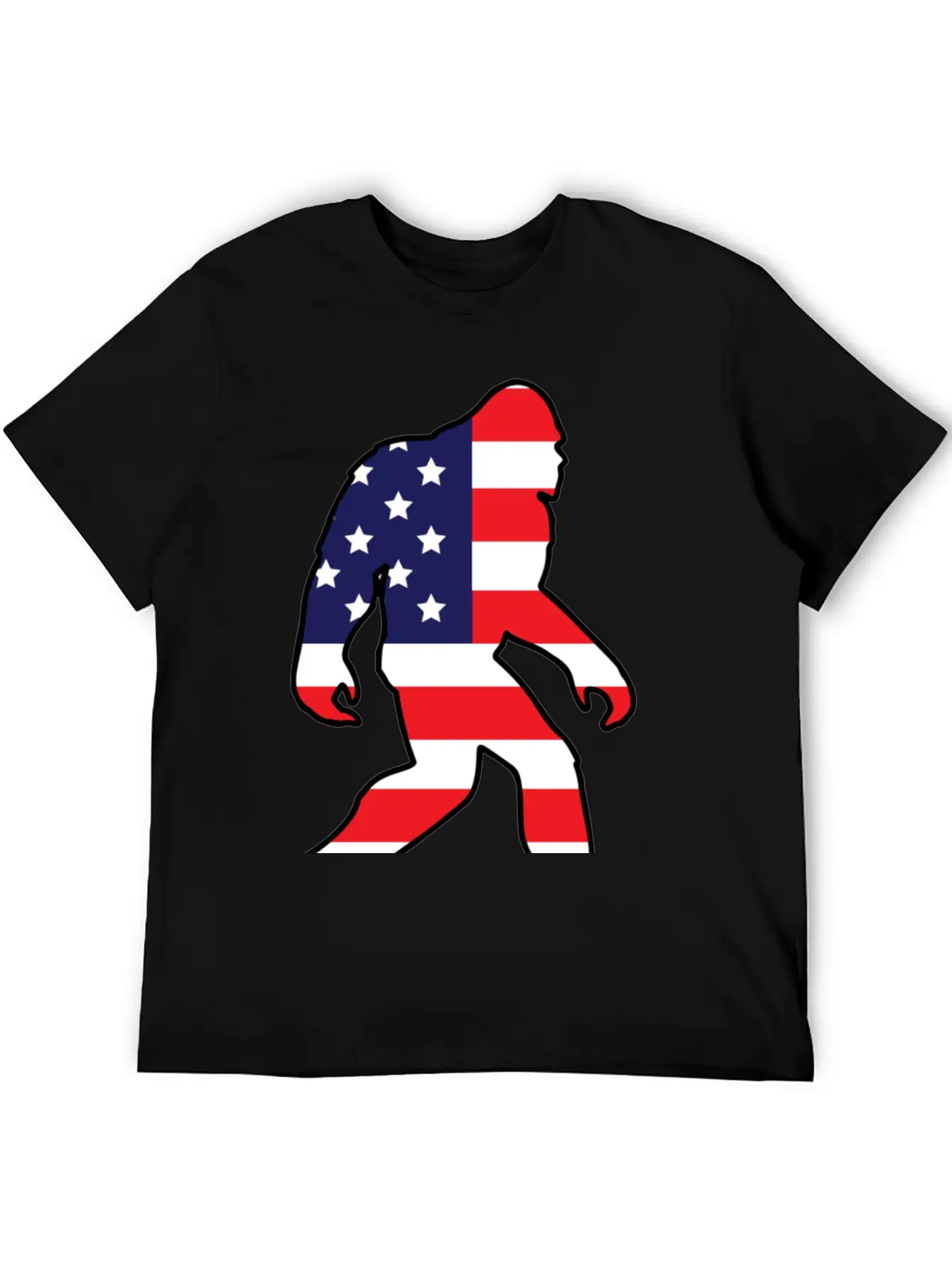 American Flag Bigfoot Basic Graphic T-Shirt ¨C Daily Comfort In Soft Cotton