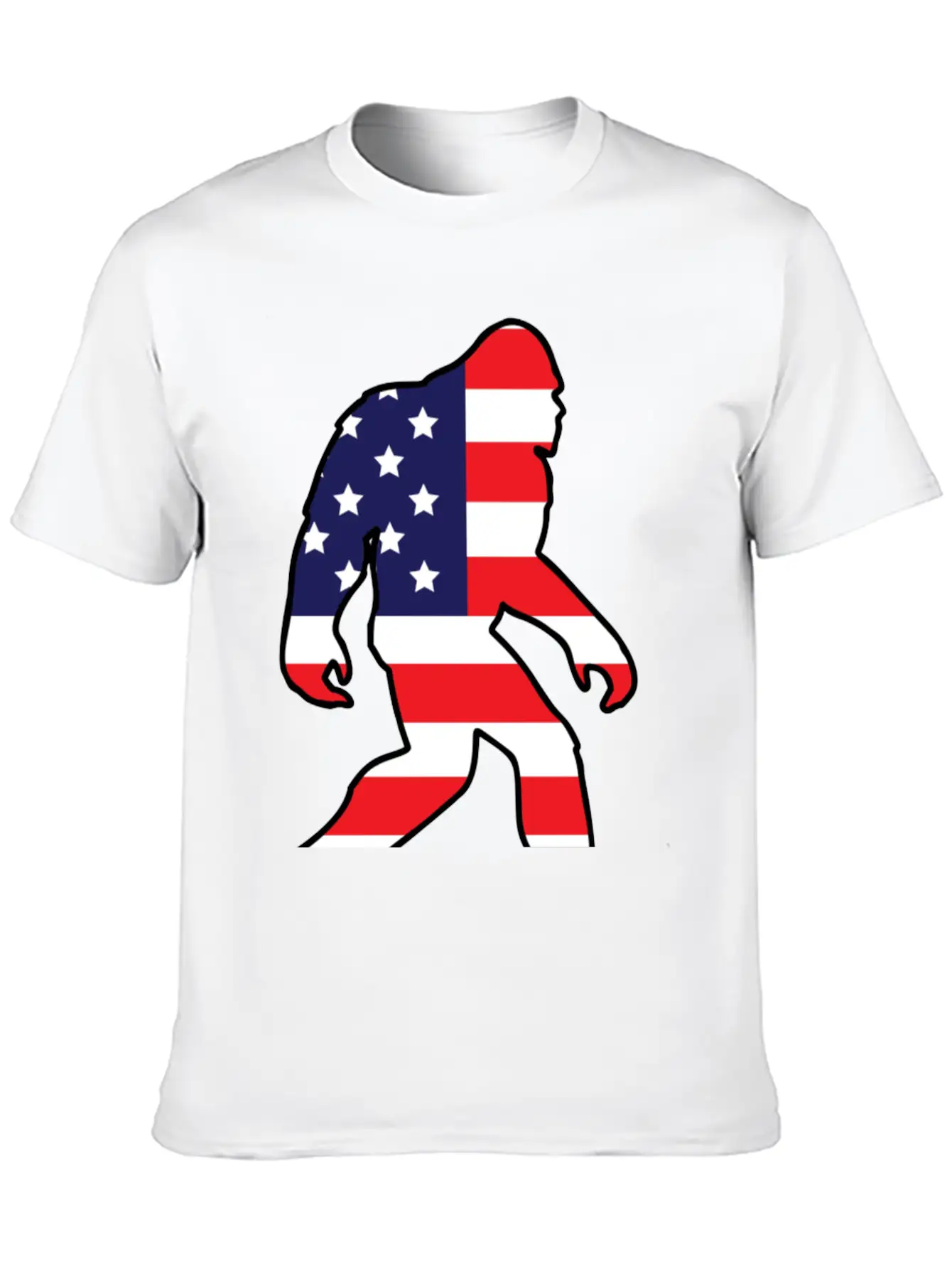 American Flag Bigfoot Basic Graphic T-Shirt ¨C Daily Comfort In Soft Cotton