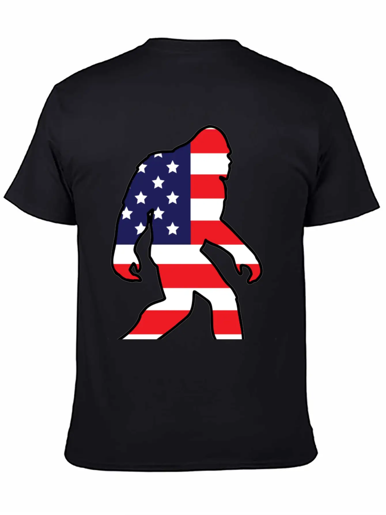 American Flag Bigfoot Basic Graphic T-Shirt ¨C Daily Comfort In Soft Cotton