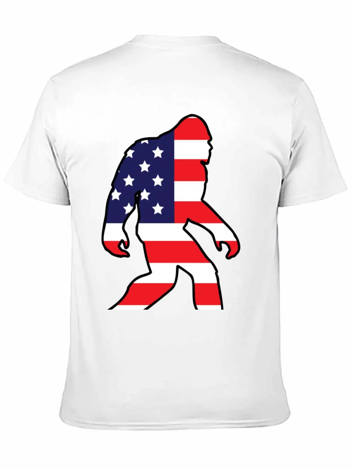 American Flag Bigfoot Basic Graphic T-Shirt ¨C Daily Comfort In Soft Cotton