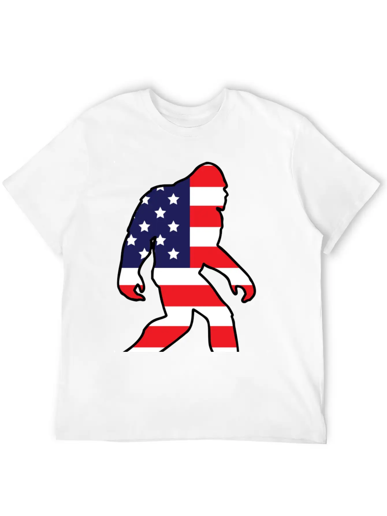 American Flag Bigfoot Basic Graphic T-Shirt ¨C Daily Comfort In Soft Cotton