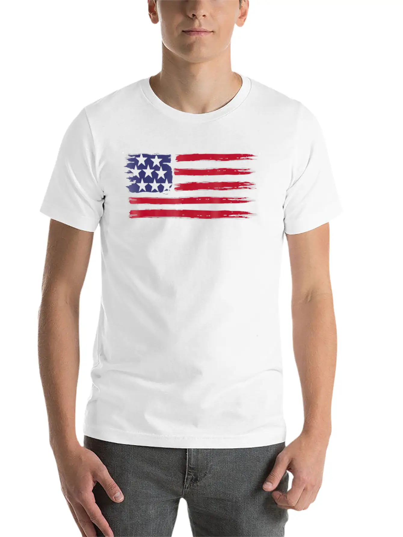 American Flag Cool Vintage 4th Of July USA Flags Basic Graphic T-Shirt ¨C Daily Comfort In Soft Cotton
