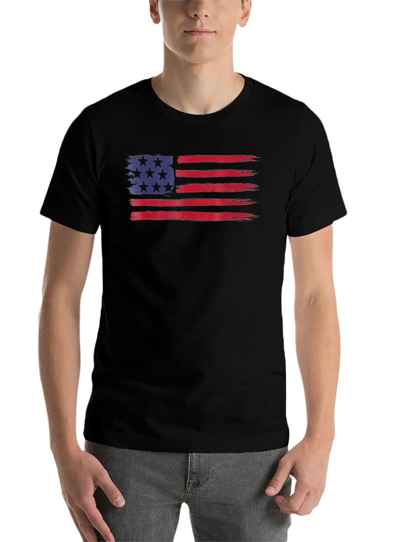 American Flag Cool Vintage 4th Of July USA Flags Basic Graphic T-Shirt ¨C Daily Comfort In Soft Cotton
