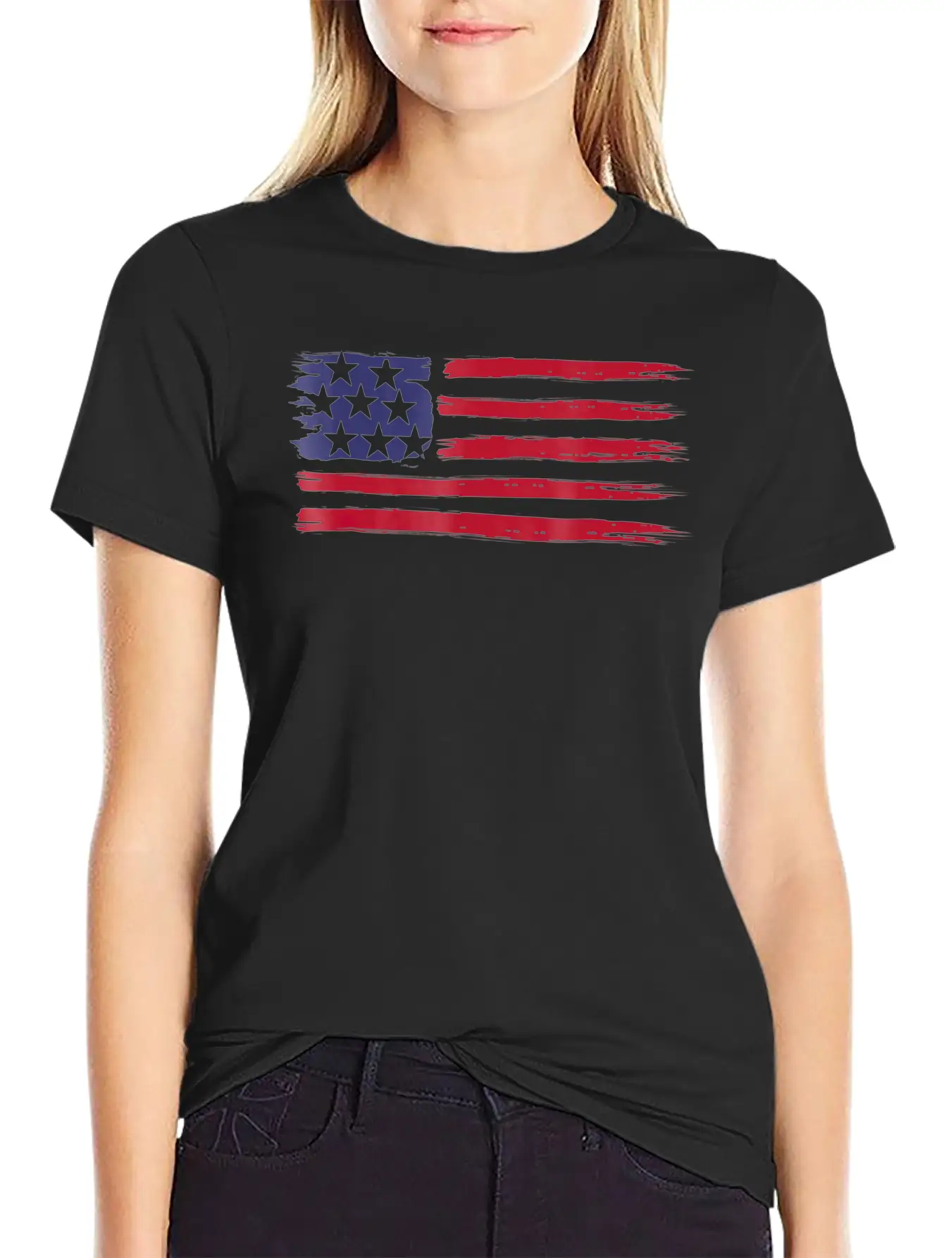 American Flag Cool Vintage 4th Of July USA Flags Basic Graphic T-Shirt ¨C Daily Comfort In Soft Cotton