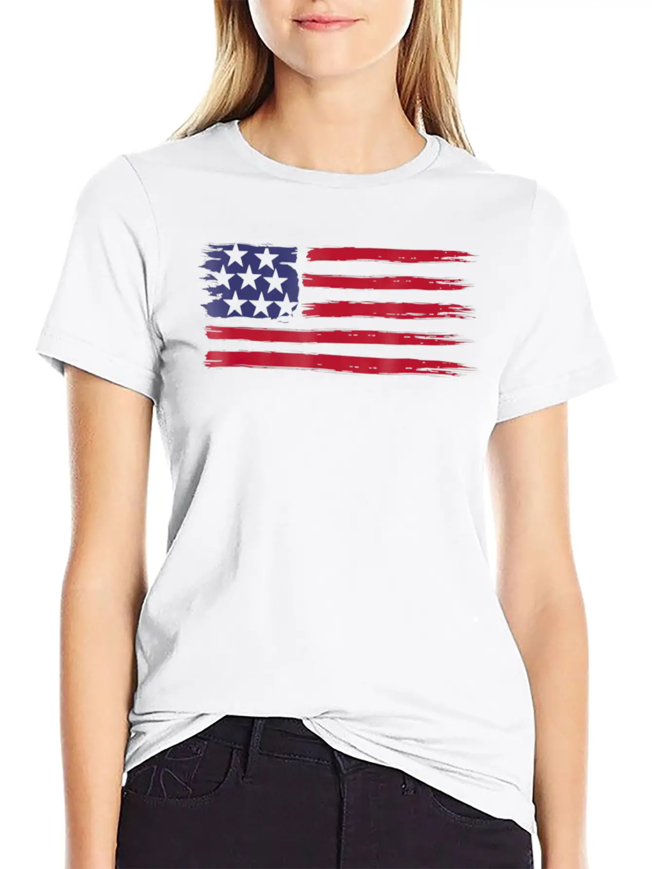 American Flag Cool Vintage 4th Of July USA Flags Basic Graphic T-Shirt ¨C Daily Comfort In Soft Cotton