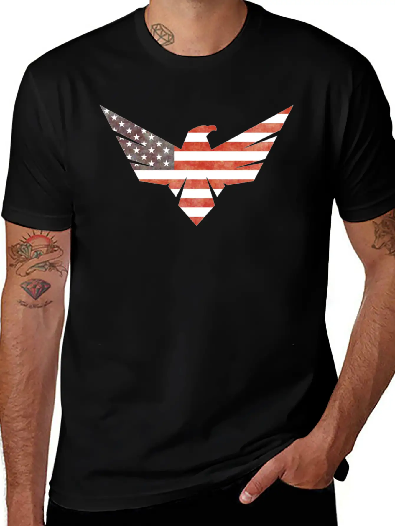 American Flag Eagle Basic Graphic T-Shirt ¨C Daily Comfort In Soft Cotton
