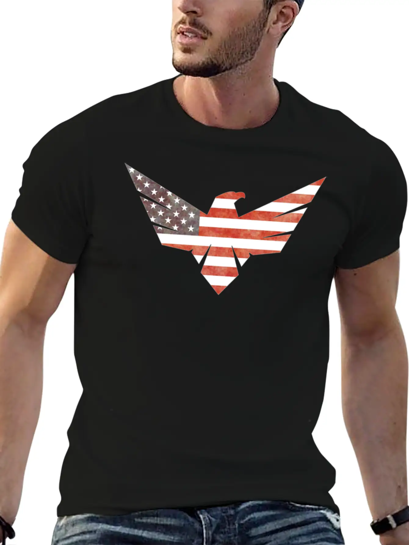 American Flag Eagle Basic Graphic T-Shirt ¨C Daily Comfort In Soft Cotton