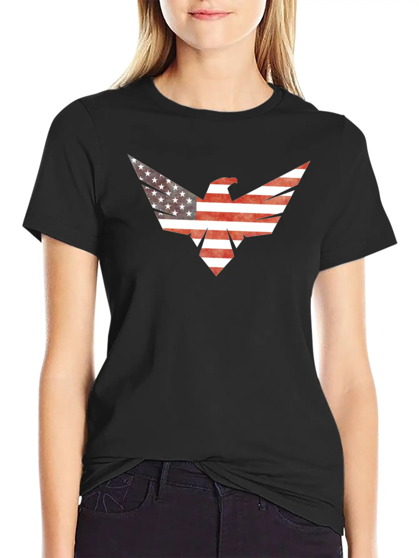 American Flag Eagle Basic Graphic T-Shirt ¨C Daily Comfort In Soft Cotton