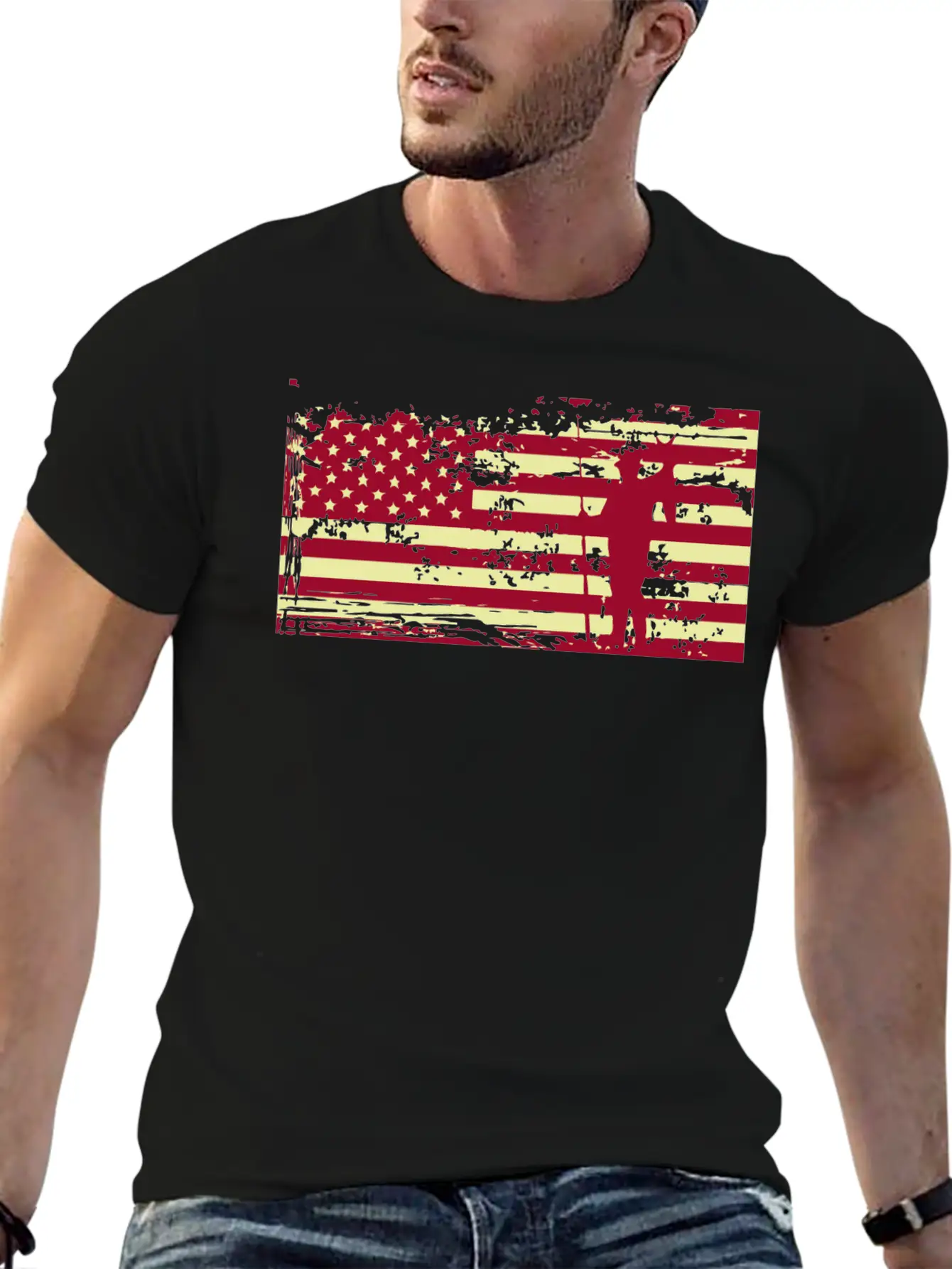 American Flag Fishing Basic Graphic T-Shirt ¨C Daily Comfort In Soft Cotton