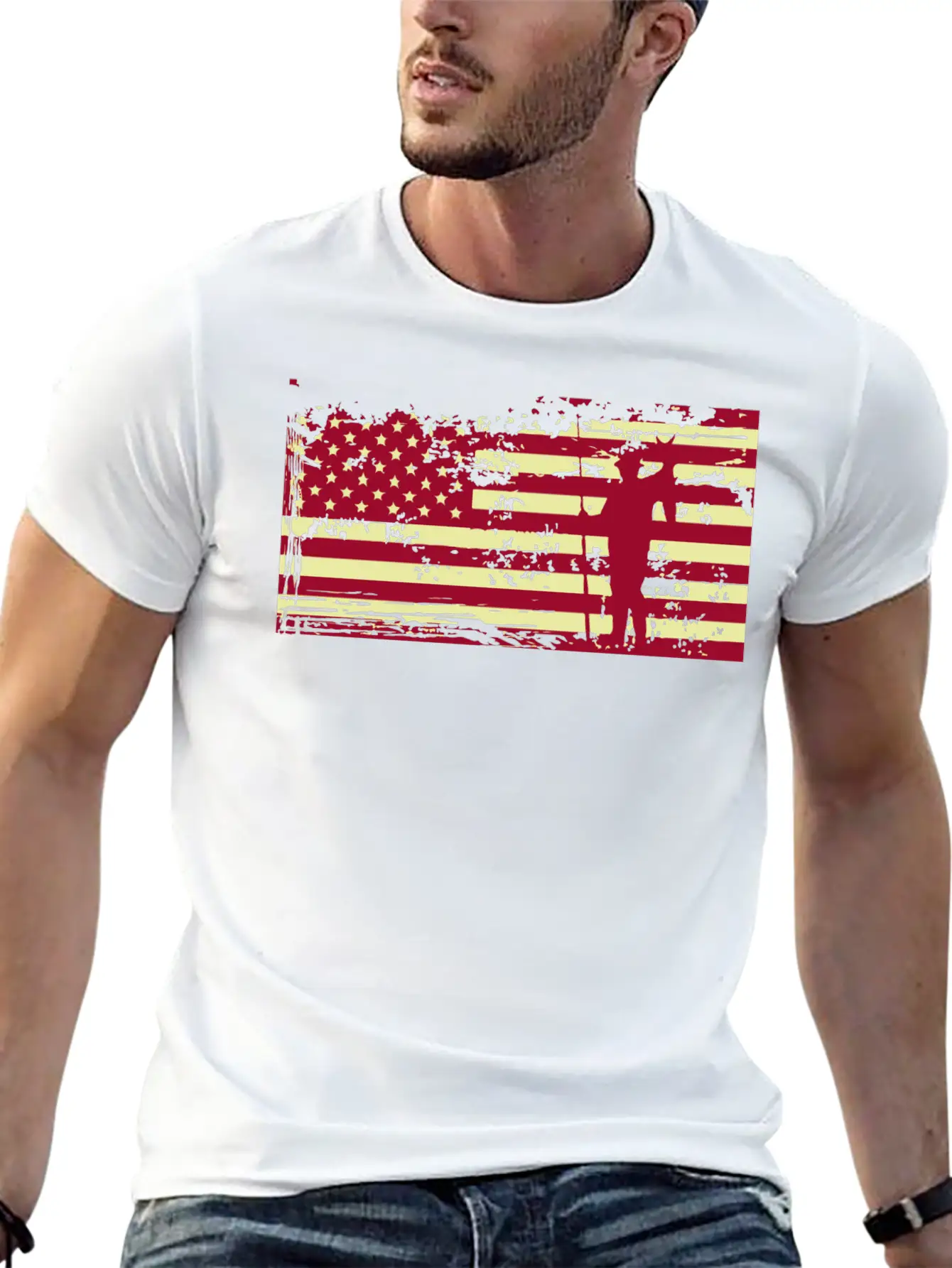 American Flag Fishing Basic Graphic T-Shirt ¨C Daily Comfort In Soft Cotton