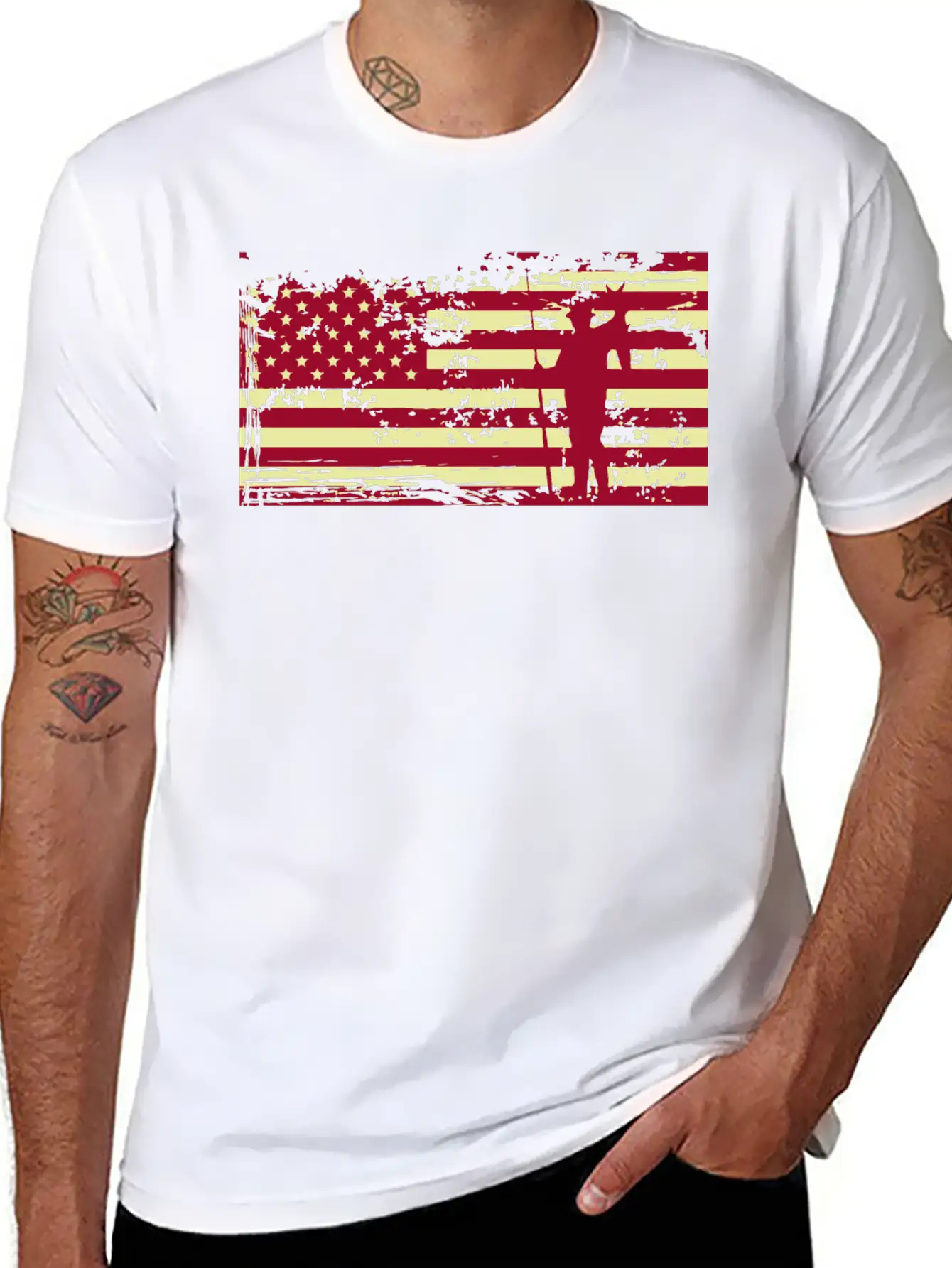 American Flag Fishing Basic Graphic T-Shirt ¨C Daily Comfort In Soft Cotton