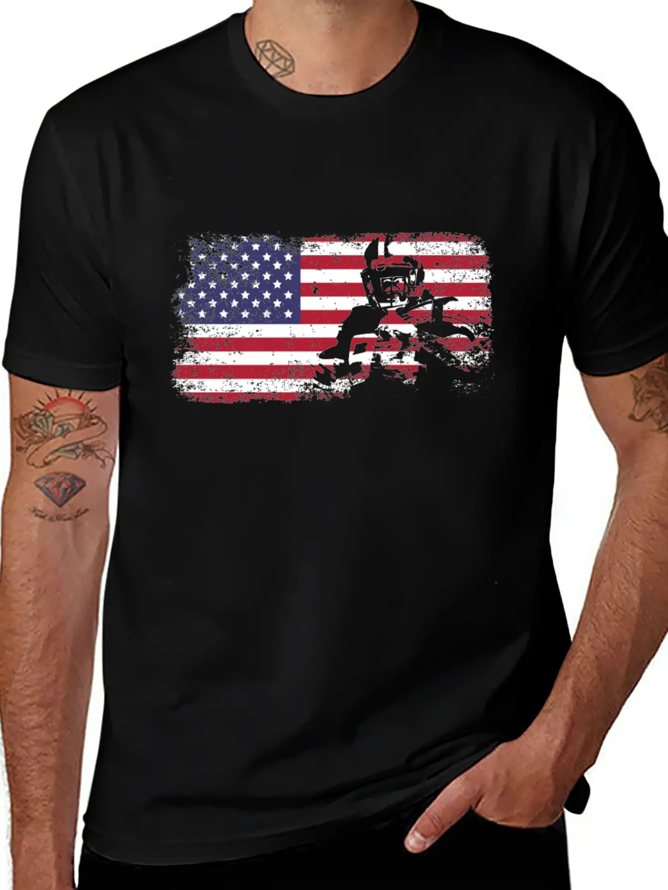 American Flag Football Basic Graphic T-Shirt ¨C Daily Comfort In Soft Cotton