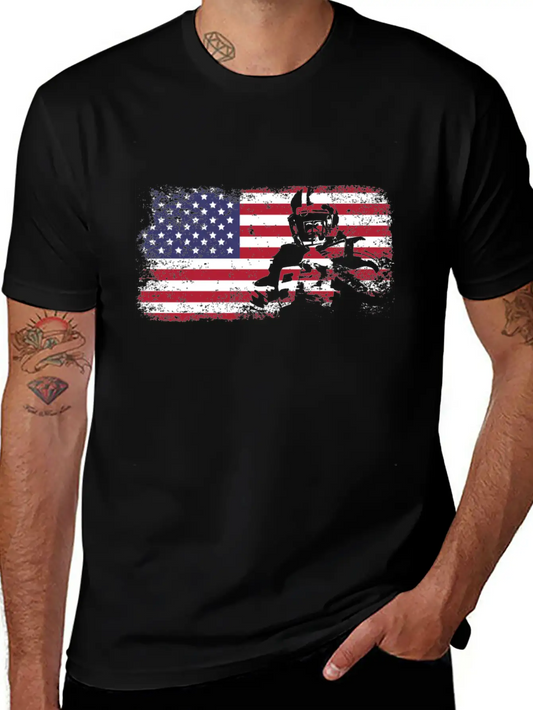 American Flag Football Basic Graphic T-Shirt ¨C Daily Comfort In Soft Cotton