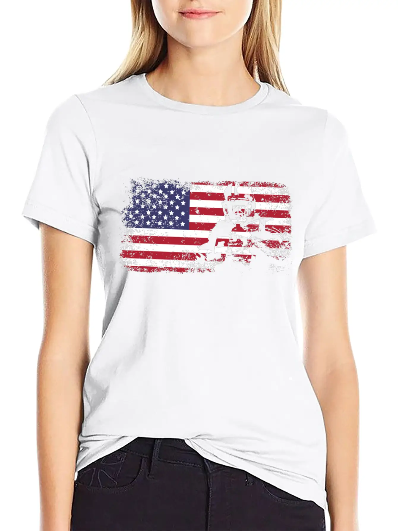 American Flag Football Basic Graphic T-Shirt ¨C Daily Comfort In Soft Cotton