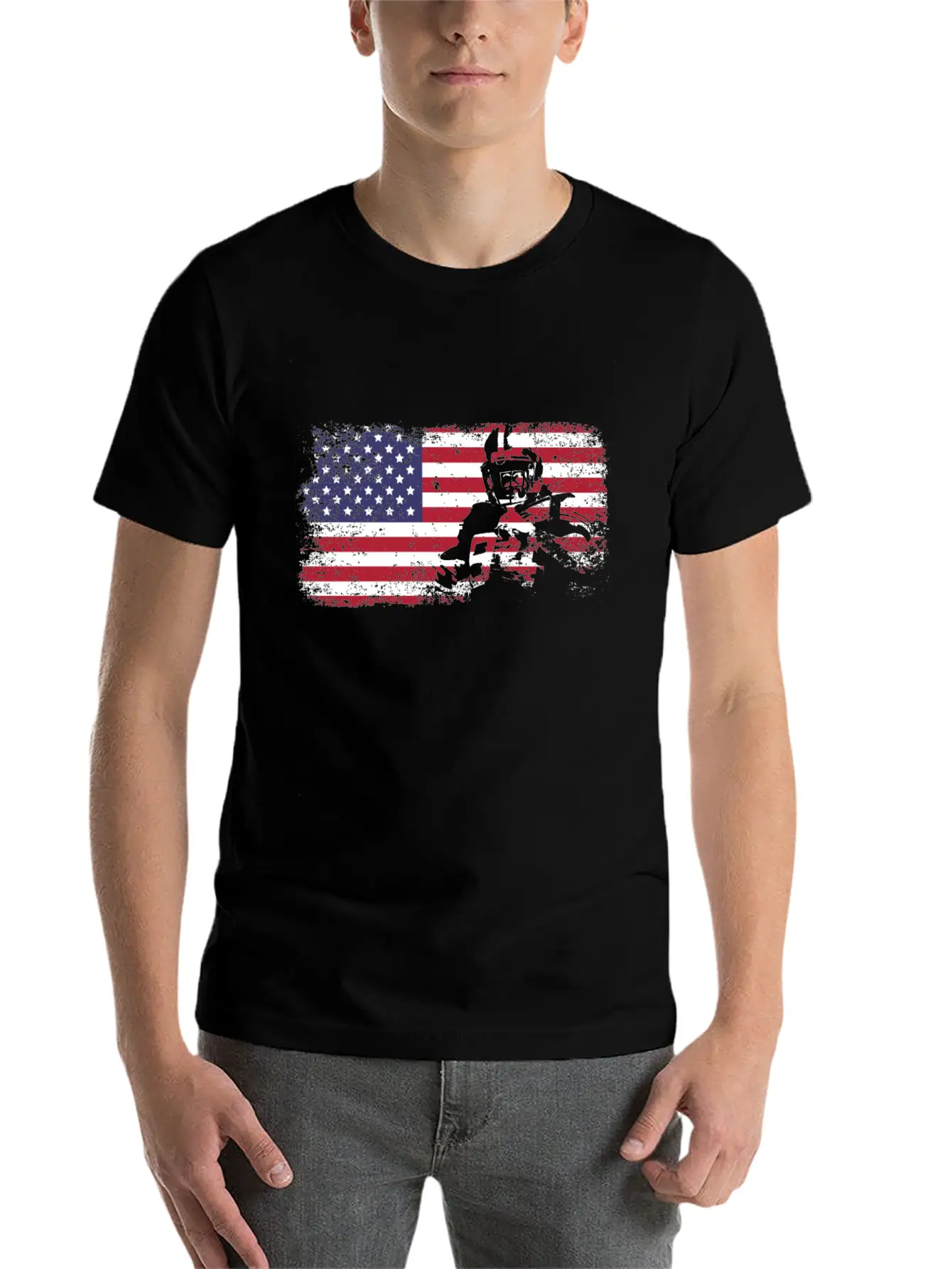 American Flag Football Basic Graphic T-Shirt ¨C Daily Comfort In Soft Cotton