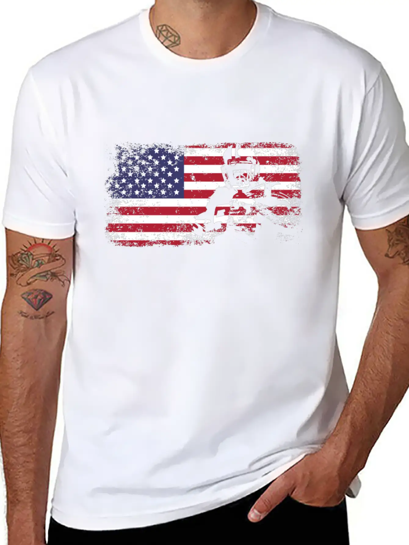 American Flag Football Basic Graphic T-Shirt ¨C Daily Comfort In Soft Cotton